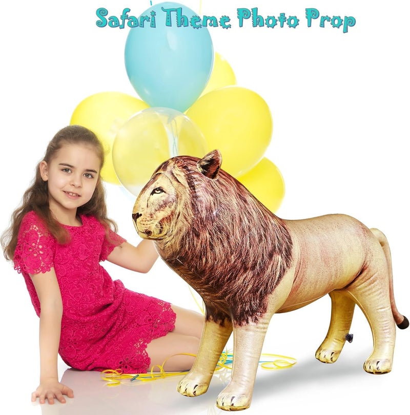 Jet Creations Inflatable Male Lion with Mane Stuffed Animal, Standing â€“ Ideal for Safari or Wildlife Theme Parties, Favors, and Decorations, Size 36 inch Long, an-Lion, Tan - Image 5